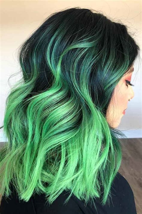 green ombre hair short|blonde to green ombre hair.